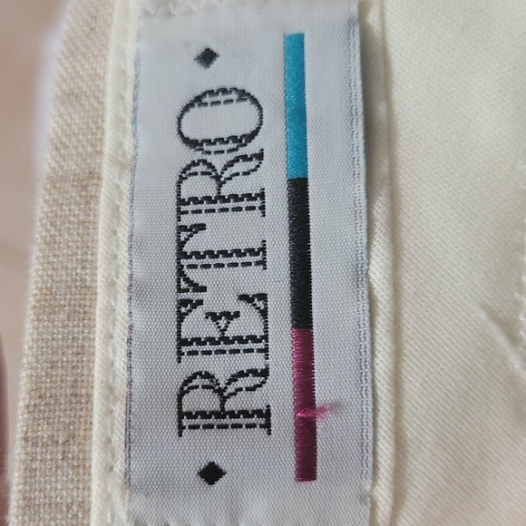 Vintage Retro Linen Blend Pleated Cream Trousers Size 6 - 8 - Picture 10 of 11